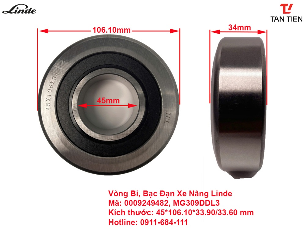 Vòng Bi Xe Nâng Linde 0009249482 (MG309DDL3)